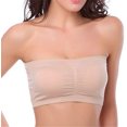 thumbnail image 3 of Double Layers Plus Size Strapless Bra Bandeau Tube Removable Padded Top Stretchy, 3 of 5