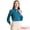 Peacock Blue, variant on INSPIRE CHIC Women's Work Office Shirt Keyhole Elegant Stand Collar Fall Long Sleeve Chiffon Blouse Carmine L