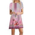 thumbnail image 1 of Cameland Robe d'Été pour Femme, Mode Bord de Mer, Décontractée, Imprimée, à Manches Courtes, à Col Rond, 1 of 4
