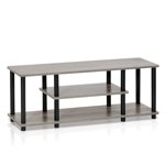 Furinno 12250GYW/BK Turn-N-Tube No Tools 3-Tier Entertainment TV Stands