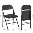 thumbnail image 3 of Heavy Duty Folding Chairs Set of 4 – Comfortable Seat, Robust Black Metal Frame, Stackable & Portable, 350lb Capacity, Ideal for Home, Office, Events – Black, Four-Pack, 3 of 8