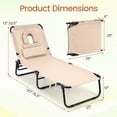 thumbnail image 3 of Gymax Chaise Longue Pliante Lit Réglable Plage Patio Camping Fauteuil Inclinable, 3 of 9