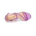 thumbnail image 4 of BLISSFUL STEP Women's Glitter Crisscross Strap Chunky Heels Sandals Purple (Size 9), 4 of 6