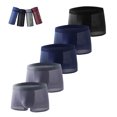 thumbnail image 2 of Dagugfen Mens Underwear Mesh Mid Waist Seamless Breathable Comfy Thin No Chafe Lightweight Boxers 5 Pack, 2 of 3