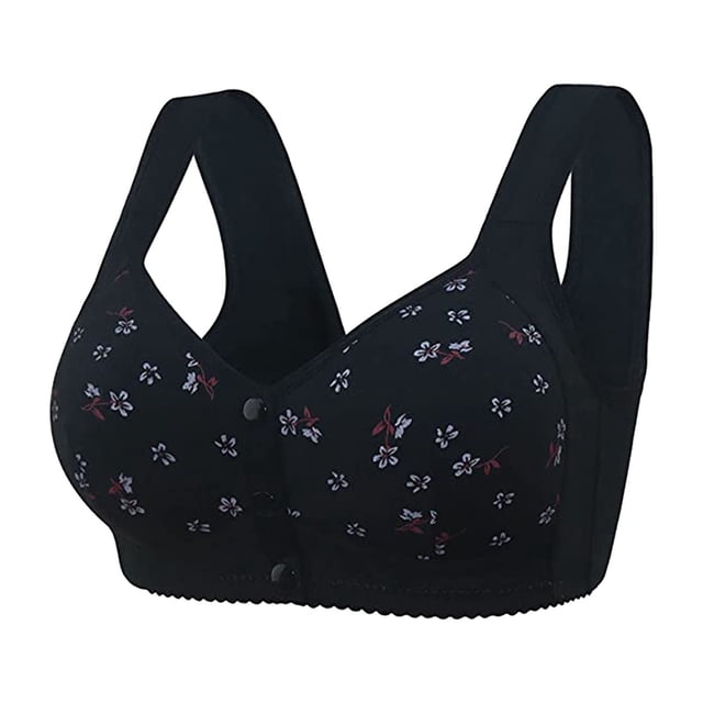 Women's Sexy Lace Front - Button Underwire Bra - Adjustable Shoulder Strap, Shaping Cup, Comfortable, Plus - Size Options, Hand Wash