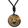 thumbnail image 1 of lionlar Antique Triquetra Pendant Rune Pendant Necklace Smooth Carved Rune Jewelry Black Yellow, 1 of 9