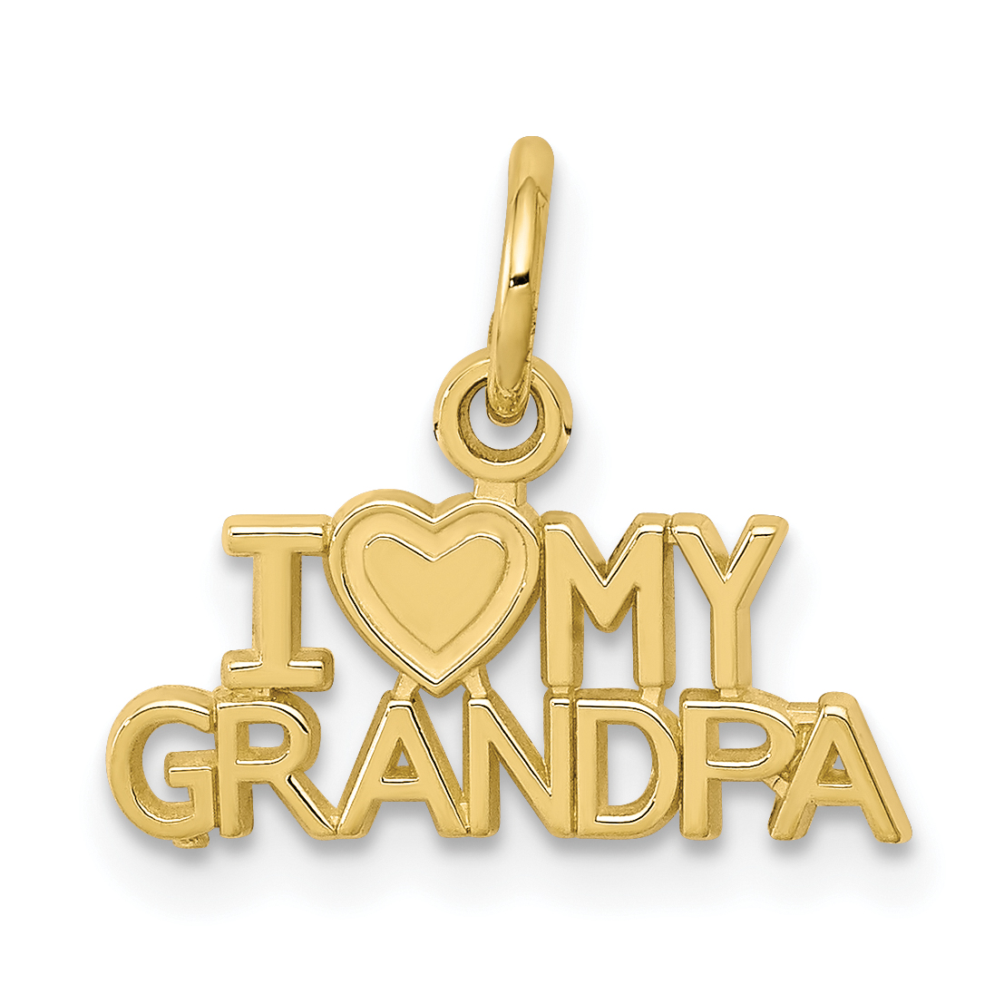 10K Or Jaune Charme J'aime Mon Grand-Père