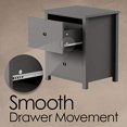 thumbnail image 3 of Lavish Home Table d'Appoint 2 Tiroirs-sofa, Gris & Argent, 3 of 5