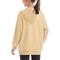 thumbnail image 4 of MeetoTime Girls Boys Oversized Hooded Sweatshirt Long Sleeve Crewneck Solid Color Kids Fall Winter Pullover Tops, 4 of 6