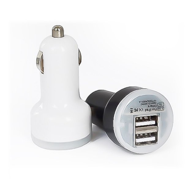 PAMINGONO Black USB Car Charger Dual Port Compact Design 21A Auto Device Identification Charger