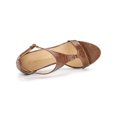thumbnail image 4 of BLISSFUL STEP Women's T Strap Open Toe Stiletto Heel Sandals Brown 7, 4 of 8
