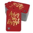 thumbnail image 1 of Inkdotpot Gold Foil Paper Hang Tags Merry And Bright Christmas Favor Tags 50 Pieces, 1 of 6