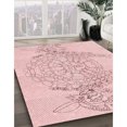 thumbnail image 3 of Ahgly Tapis Rectangulaire Lavable en Machine Intérieur Transitionnel Rouge Pastel Rose, 8 Pieds x 10 Pieds, 3 of 7