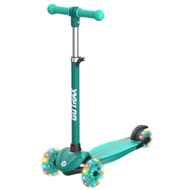 Gotrax KS1 3-Wheel Kids Kick Scooter with LED Light Wheels, Adjustable Handlebar, Anti-Slip Deck | for Boys & Girls Ages 3-8, Up to 100 Lbs,Green