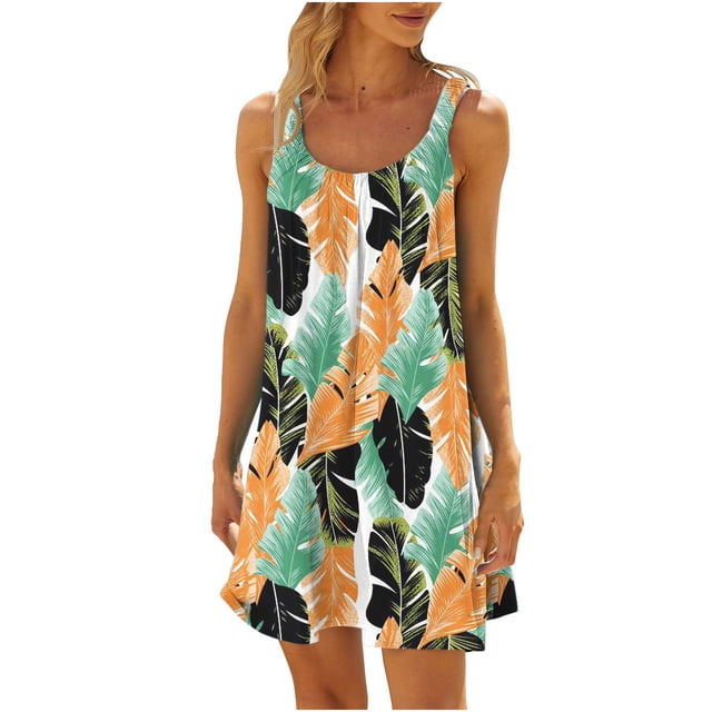 Pompotops Robe de Plage pour Femme, Paréo de Bikini, Tenue de Plage, Décontractée, Vacances, Courte, d'Été, Dos Nu