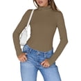 thumbnail image 2 of Women'S Long Sleeve Shirts Fall Fashion Basic Thermal Underwear Tops Winter Clothes Coffee S, 2 of 9