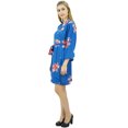 thumbnail image 2 of Bimba Women's Floral Printed Blue Georgette Bridesmaid Robe Coverup Wrap-20, 2 of 10