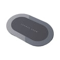 thumbnail image 1 of Maplenight Faux Diatomite Coating Bath Rug Oval Super Absorbent Quick Dry Non Slip Rubber Backing Washable Bathroom Floor Rugs Shower Rug Shower Mat 16x24in Modern Style Gray, 1 of 9