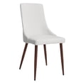 thumbnail image 1 of Set of 2 Mid-Century Fabric & Metal Side Chair in White, 1 of 7