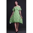 thumbnail image 2 of Bimba Green Bird Printed Womens Cold Shoulder Tunic Party Round Neck Shift Dress - X-Large, 2 of 6