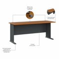 thumbnail image 4 of Series A 72W Office Desk in Natural Cherry and Slate - Engineered Wood, 4 of 6