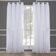 thumbnail image 2 of Exclusive Home Rideaux Catarina Superposés Unis Occultants et Voilages Paire de Panneaux de Rideaux pour Fenêtre avec Oeillets, 52x96, Blanc Hiver, Lot de 2, 2 of 5