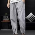 thumbnail image 1 of Men Fashion Summer Solid Casual Button Elastic Waist With Pocket Pants RXIRUCGD Gris, Taille: 2TG, 1 of 5