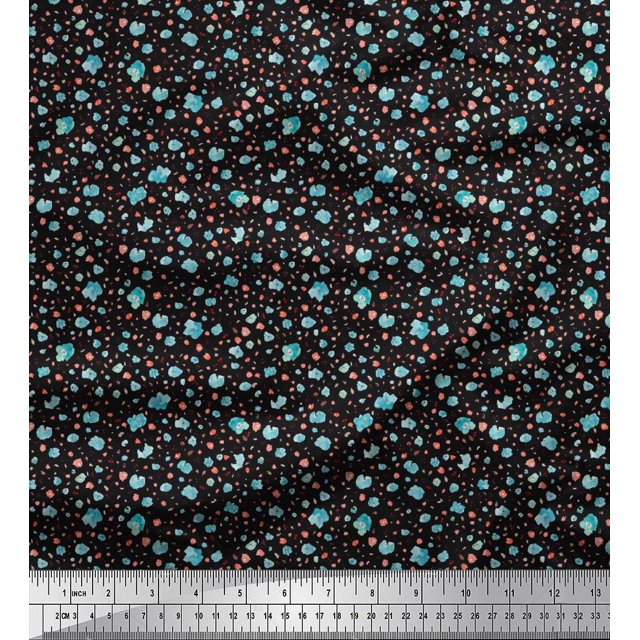 Soimoi Polyester Crepe Fabric Floral Shirting Print Sewing Fabric Yard 52 Inch Wide