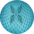thumbnail image 1 of Ahgly Company Machine Washable Indoor Round Transitional Dark Cyan Green Area Rugs, 5' Round, 1 of 7