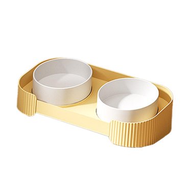 jinwen Bols pour Chat Surélevés en Céramique Bols Doubles pour Nourriture et Eau pour Chats d'Intérieur Verts