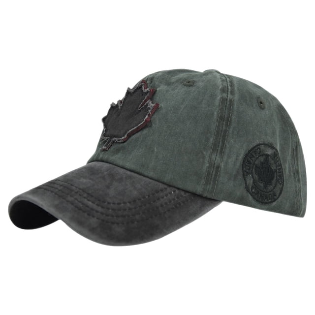MIASHUI Canada Washable Baseball Hat Classic Adjustable Cap for Men Women,Black,One Size