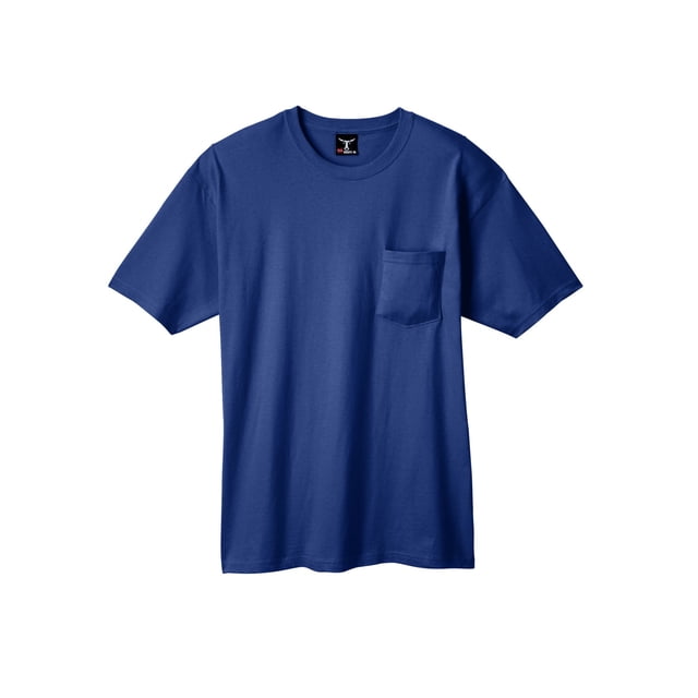 Hanes Beefy-T Men`s Pocket T-Shirt, S, Deep Royal