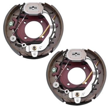 KFFKFF Electric Trailer Brake Kit, 12.25 x 3.375 Inch, 1 Pair Self-Adjusting Electric Brakes Kit for 8000 lbs Trailer Axle, Backing Plates