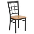 thumbnail image 1 of HERCULES Series Black Window Back Metal Restaurant Chair - Natural Wood Seat, 1 of 9
