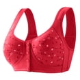 thumbnail image 1 of B91xZ Women's Plus Size Unlined Underwire Bra Adjustable Strap Scoop Neck Bra,Red 42/95, 1 of 3