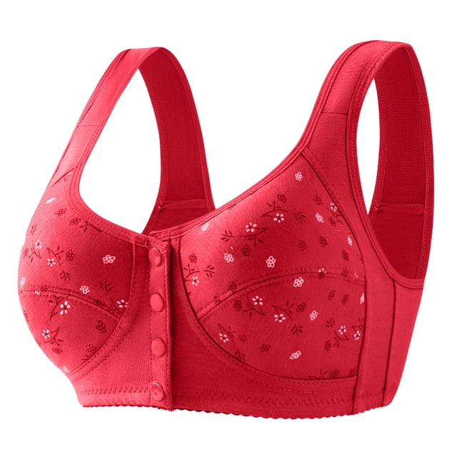 B91xZ Women's Plus Size Unlined Underwire Bra Adjustable Strap Scoop Neck Bra,Red 42/95