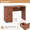 thumbnail image 3 of Costway 43" Home Office Desk with Charging Station Compact Study Writing Desk Walnut, 3 of 10