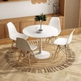thumbnail image 2 of Table de Salle à Manger Moderne Ronde avec Base en Métal pour 4 Chaises, 2 of 10
