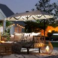 thumbnail image 2 of Outsunny 10ft Double-Sided Patio Umbrella, Outdoor Parasol, Beige, 2 of 10
