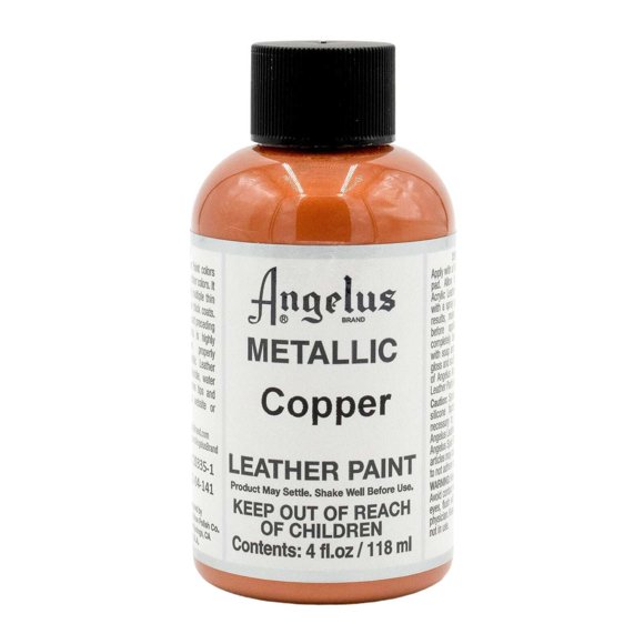 Angelus Acrylic Leather Paint 118ml (4oz) Waterproof Flexible Paint for Sneakers Shoes Bags Leather DIY Craft,Metallic Copper