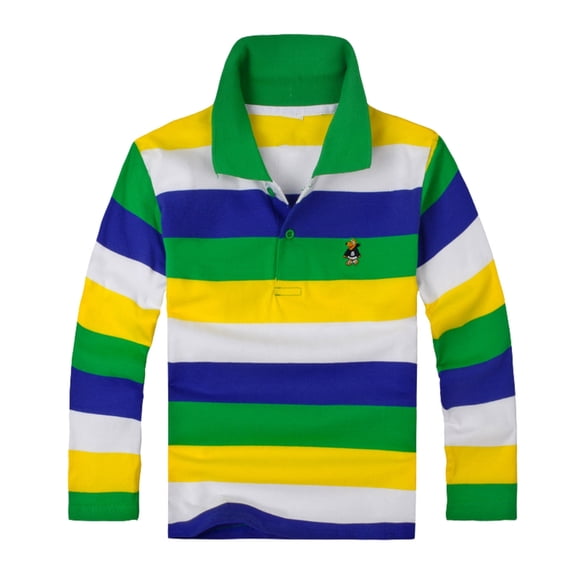 Boys Polo Shirts Stripes Polo Shirt Boys Tee Tops Clothes with Short Sleeves 10-11 Years Boys Fashion