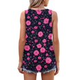 thumbnail image 4 of UPPADA Camisoles d'Été pour Femmes à Imprimé Floral, Col Ras du Cou, Sans Manches, Chemises Décontractées à Ourlet Fluide, Jolis T-Shirts, Chemises Coupe Ample, Hauts Confortables Multicolores, m, 4 of 7