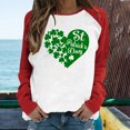 thumbnail image 2 of QIPOPIQ T-Shirts à Manches Longues à Col Rond pour Femmes T-Shirts de la Saint-Patrick T-Shirt Imprimé Trèfle de Printemps T-Shirt Vert Porte-Bonheur T-Shirts de la Saint-Patrick Tuniques Patchwork Hauts Chemises de Fête Aubaines, 2 of 6