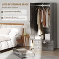 thumbnail image 4 of HOMCOM Wardrobe Closet, Armoire with Drawers and Hanging Rail for Bedroom, 4 of 10