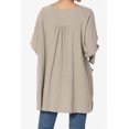 thumbnail image 2 of Tunique Ample à Manches 3/4 en Coton Gaze Froissée pour Femmes Grande Taille, 2 of 7