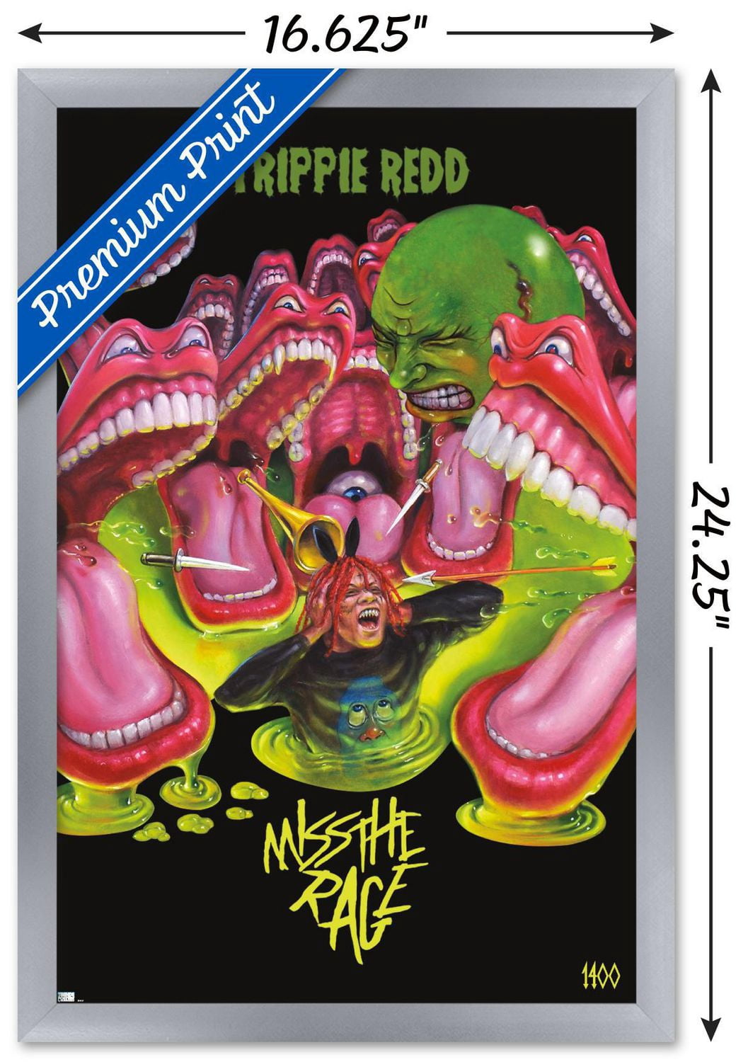 Trippie Redd - Miss the Rage Wall Poster with Magnetic Frame, 22.375" x 34"