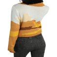 thumbnail image 2 of Women‘s Button Down Sweater Crop Tops Long Sleeve Color Block Knit Cardigan Lapel Spring Fall Outwear, 2 of 6