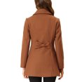 thumbnail image 3 of INSPIRE CHIC Manteau d'Hiver pour Femme à Col Rabattu, Boutonnage Simple, avec Poches, G Brun, 3 of 7