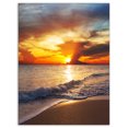 thumbnail image 2 of Coucher de Soleil Jaune sur une Plage Lugubre - Impression sur Toile de Plage Moderne, 2 of 3