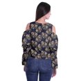 thumbnail image 4 of Moomaya Printed Casual Long Sleeve Tops Women Cold Shoulder Ruffle Sleeves Top, 4 of 4